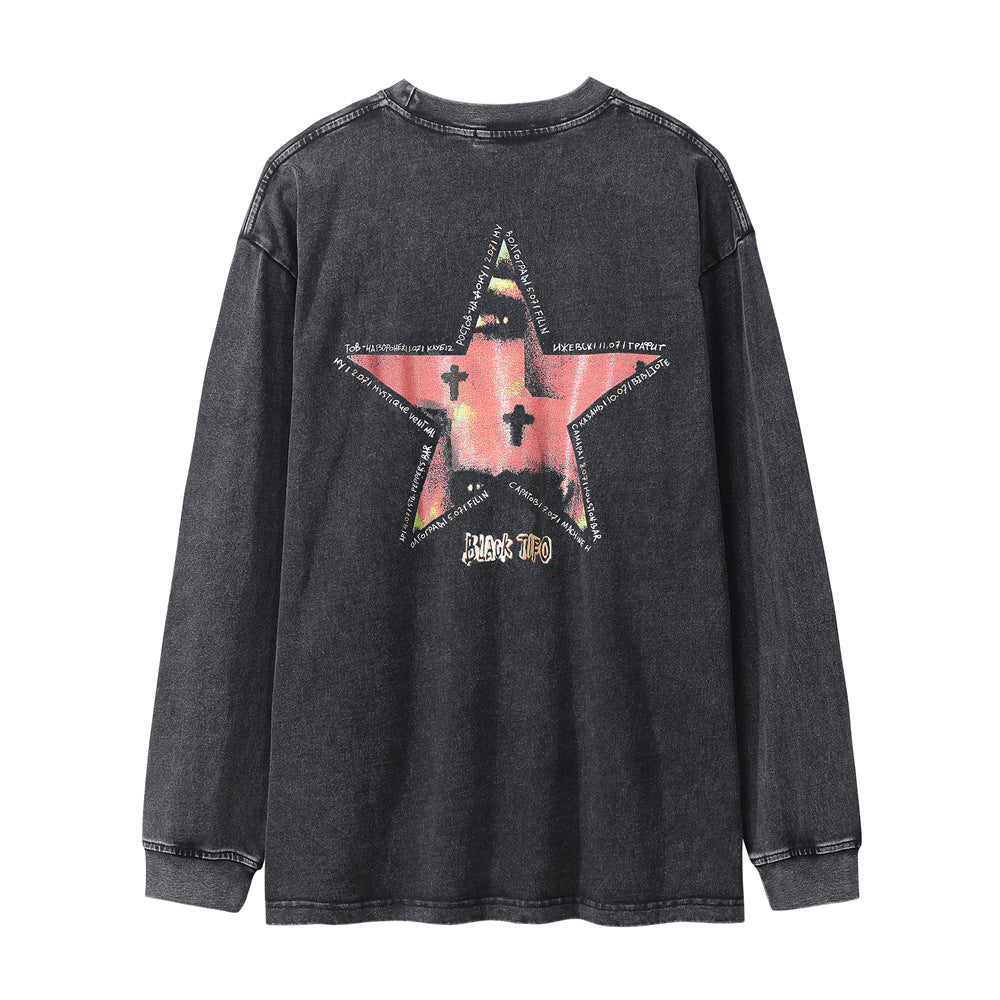 Fashion Printed Long-sleeved T-shirt Men
