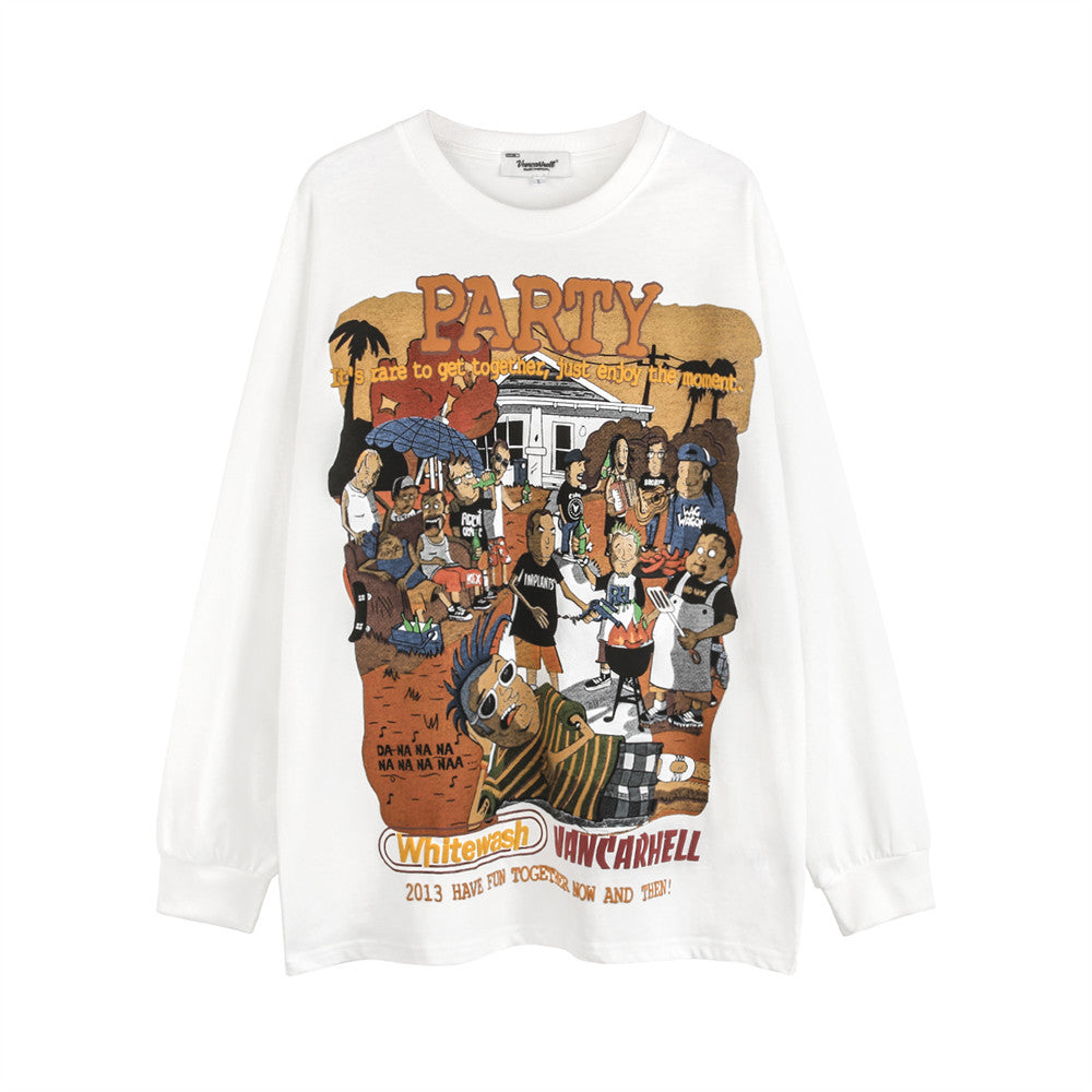 Cartoon Anime Print Long Sleeve T-shirt