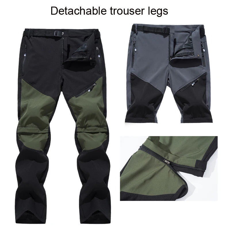 TRVLWEGO Men Hiking Stretch Pants Detachable Quick Dry Lightweight Zip Off Outdoor Hiking Camping Safari Work Cargo Pants