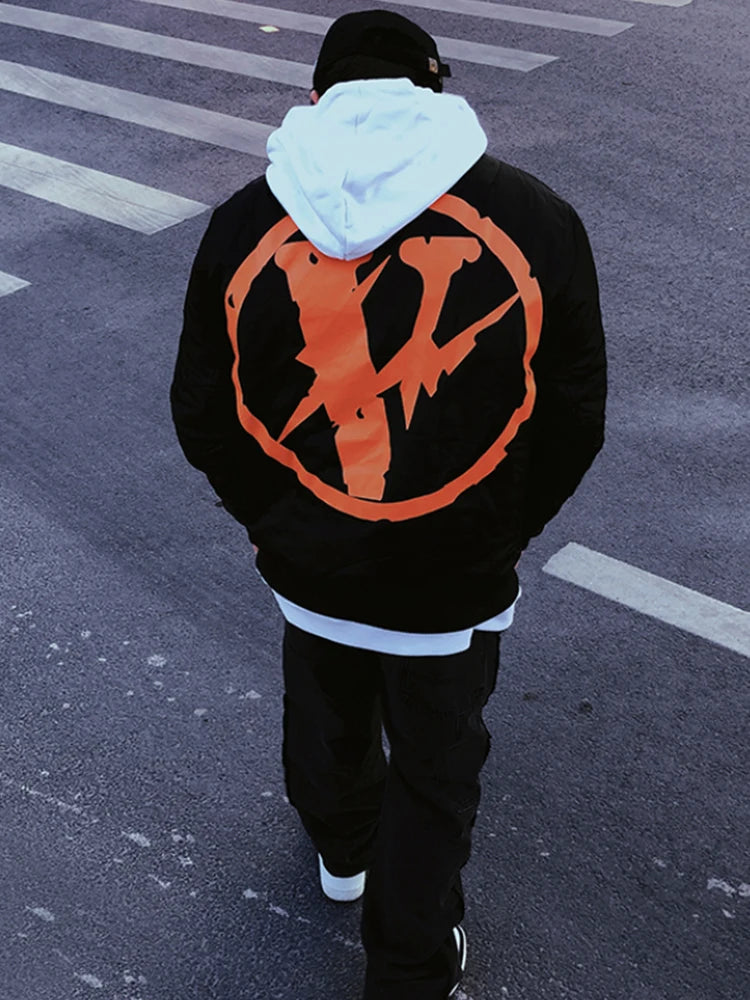 vlone Men women Hip Hop Parka Skull Jacket Streetwear Little Devil Designer Padded Jacket Coat Harajuku Winter Outwear