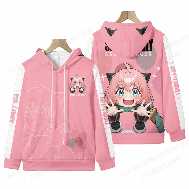 Hoodies Kawaii Anime SPYXFAMILY 3D Printed Sweatshirt Hip Hop Apparel Casual Women's Costplay Children's Large Hoodie Sportswear