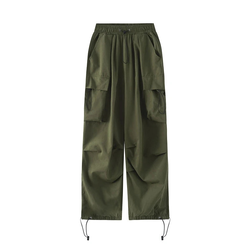 Y2K Streetwear Cargo Pants Women Casual Vintage Baggy Wide Leg Straight Trousers Jogger Big Pockets Oversize Overalls Sweatpants