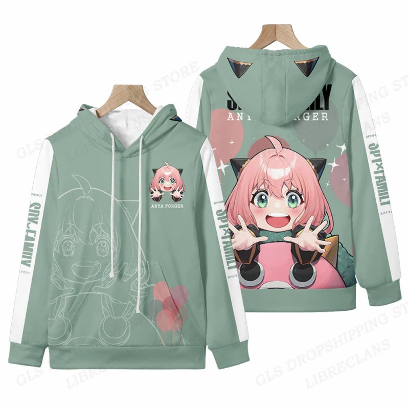 Hoodies Kawaii Anime SPYXFAMILY 3D Printed Sweatshirt Hip Hop Apparel Casual Women's Costplay Children's Large Hoodie Sportswear