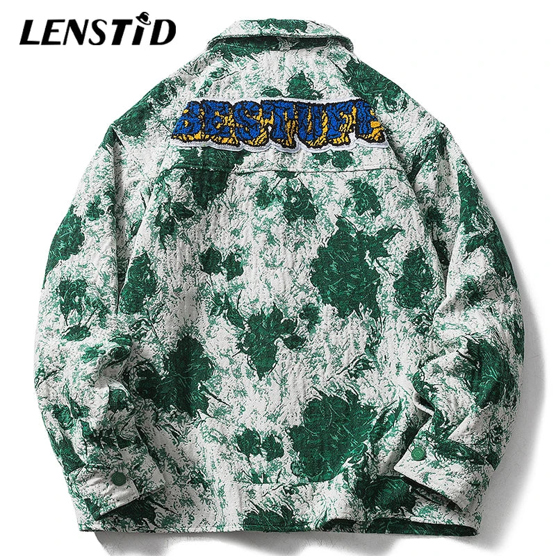 LENSTID Winter Men Knitted Cargo Jackets Hip Hop Graphic Embroidery Windbreaker 2022 Streetwear Harajuku Casual Coats Outerwear