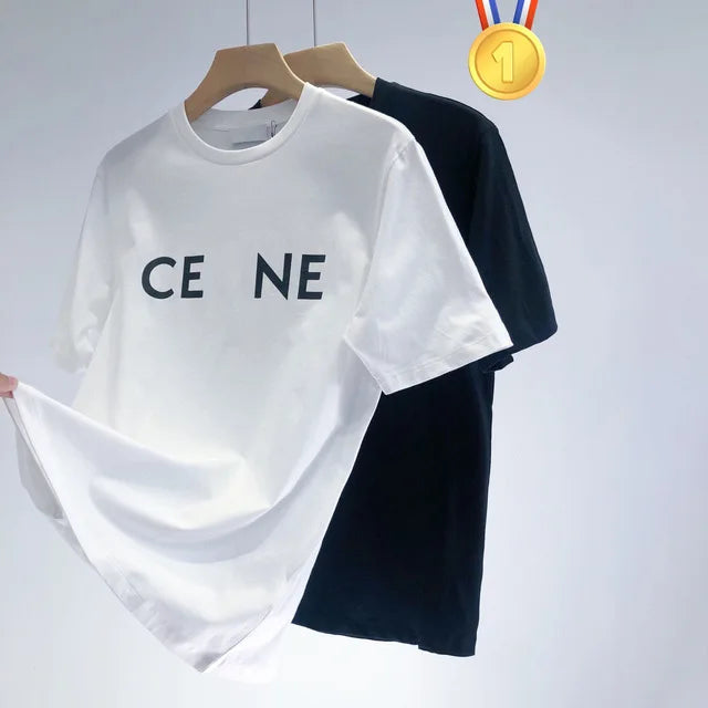 2023 Trendy brand fashion CE printed letters for men and women loose casual round neck short-sleeve Hip-hop high street T-shirt