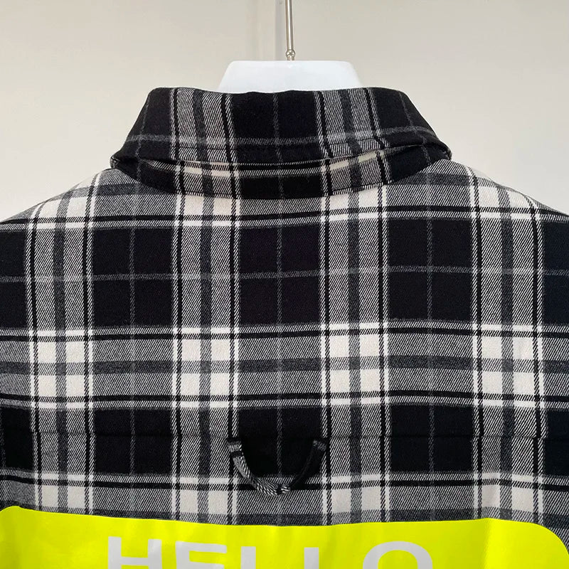 Classic Style Casual Oversized Vetements Plaid Shirt Men Women Heavy Fabric Hip Hop Yellow Label Black Red VTM Shirts Top