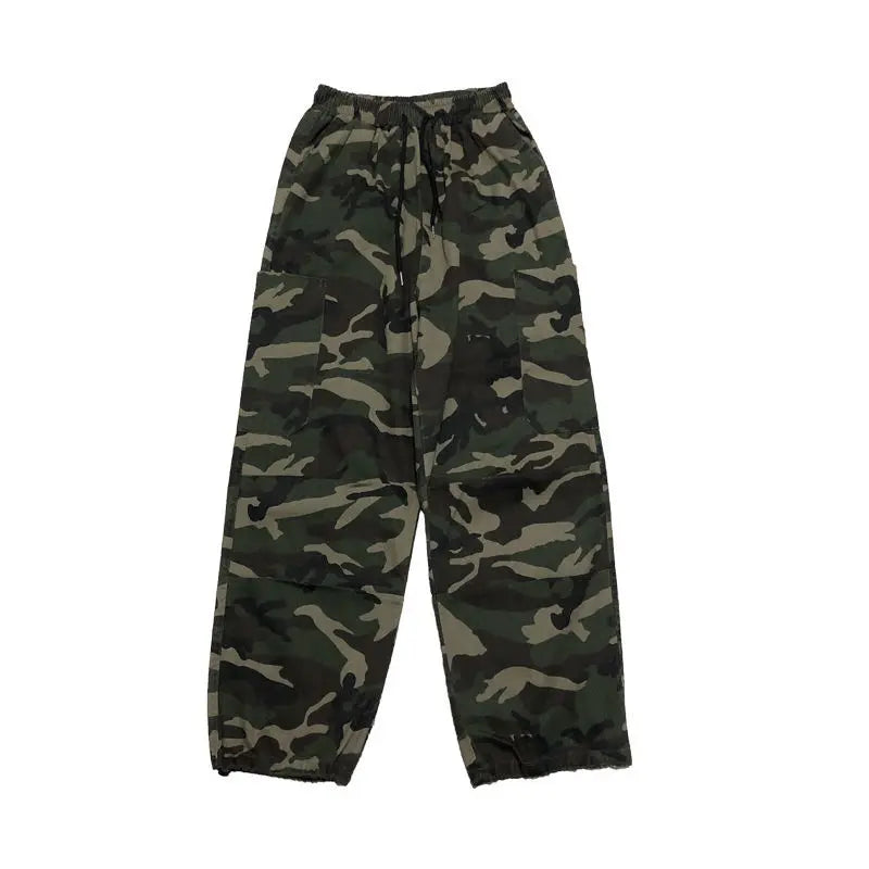 Y2k Streetwear Korean Cargo Hip Hop ArmyGreen Baggy Harem Trousers Sweatpants Camouflage Pants High Waist Alt Joggers for Women