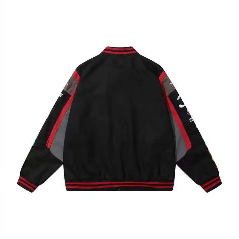 Embroidery Letter Harajuku Baseball Jacket Coats Men Women Hip Hop MM Letter Printed Harajuku Patch Varsity Bomber Jackets M-2XL