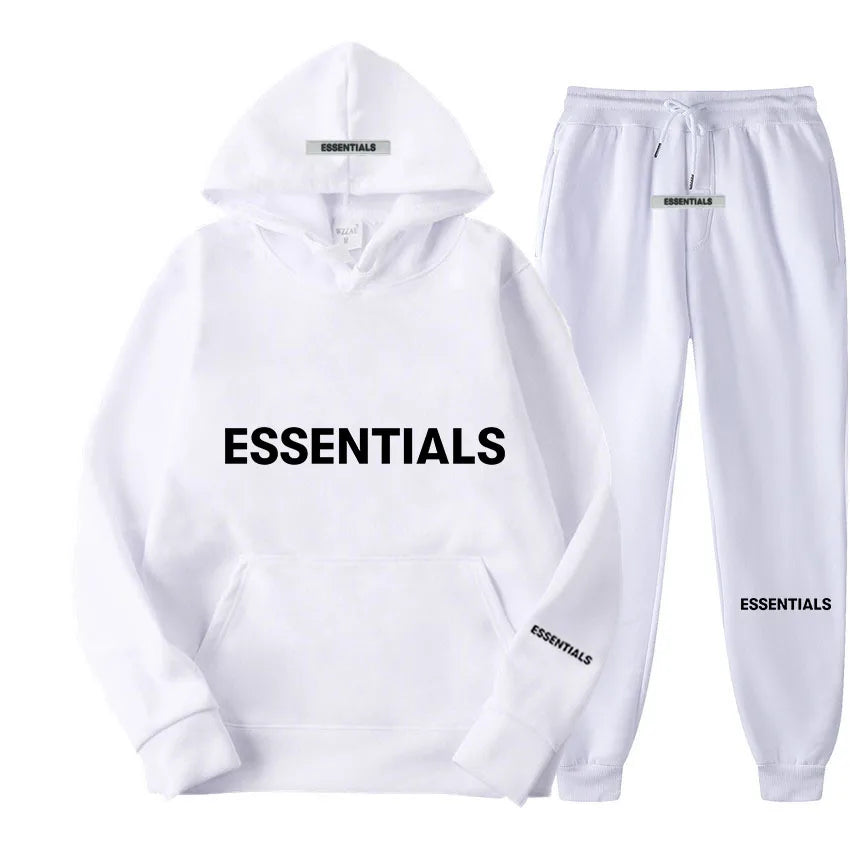 ESSENTIALS HOODIE SET Men's and Women's Sweatshirt Reflective Letter Printing Brushed Super Dalian Hoodie Fashion Hip Hop Street