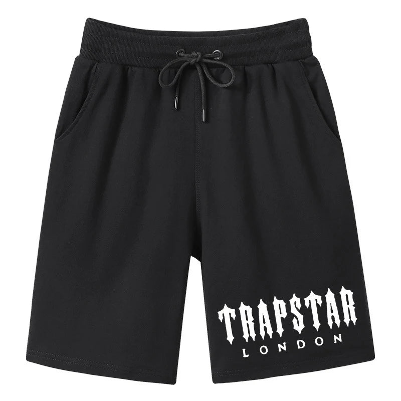 Brent Faiyaz Trapstar London Men's/women's shorts Cotton Simple letter Black Printed T-shirt Unisex Hip Hop Street Casual shorts