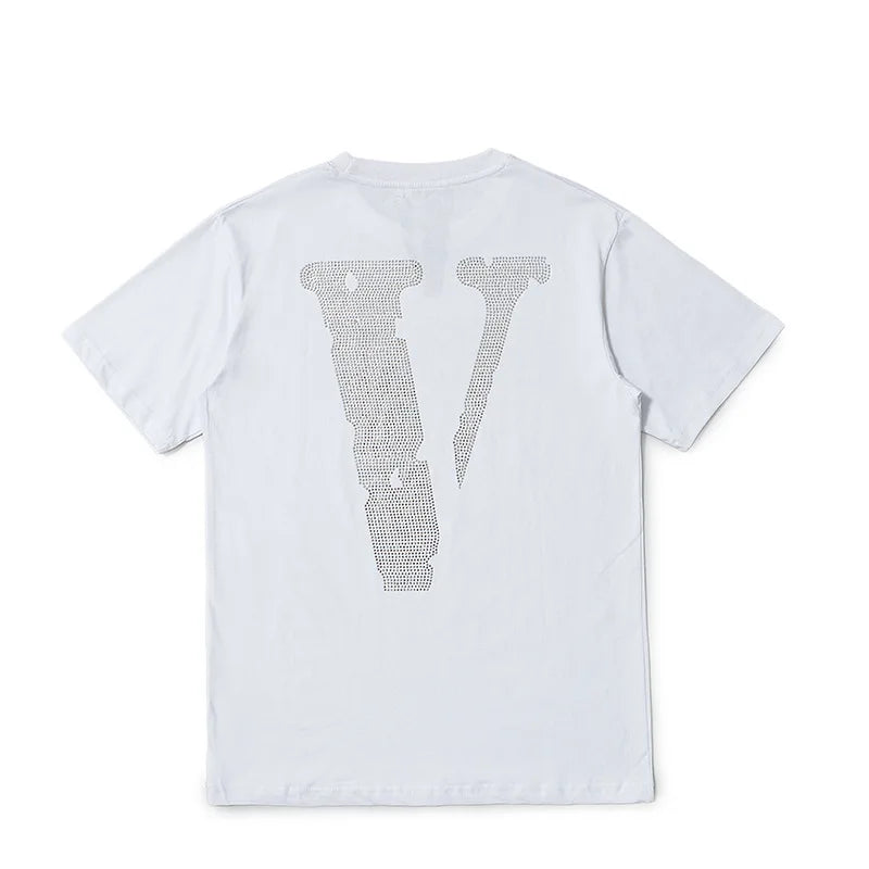 VLONE Tshirt Short Sleeved Female Couple Loose Street Men T shirt Hip Hop Trend Men's 100% Cotton Casual Letter Printing