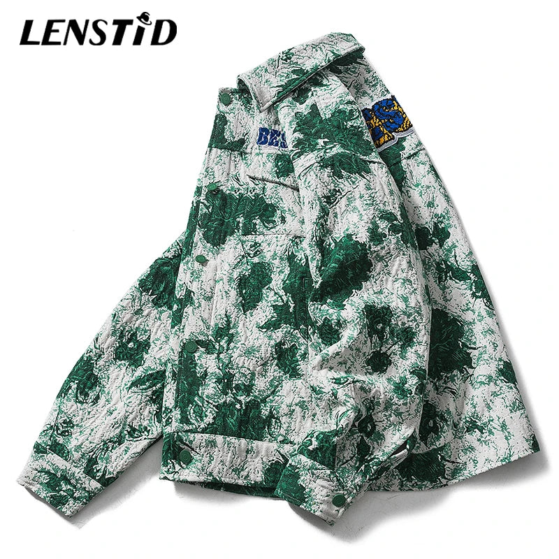 LENSTID Winter Men Knitted Cargo Jackets Hip Hop Graphic Embroidery Windbreaker 2022 Streetwear Harajuku Casual Coats Outerwear