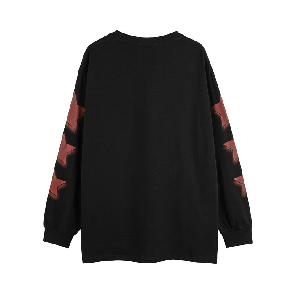 Letter Printed Long-sleeved T-shirt Round Neck Bottoming Shirt