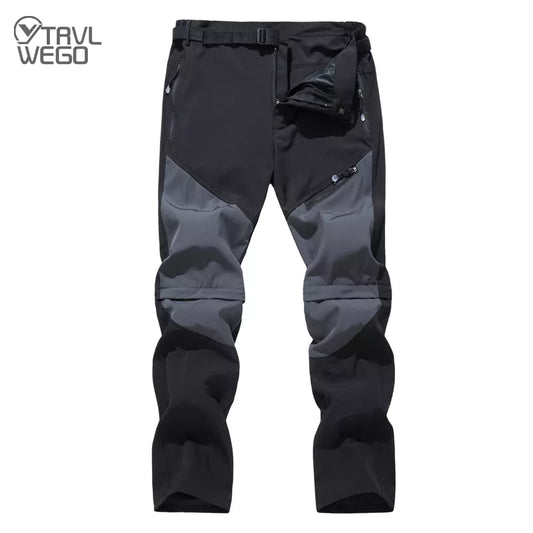 TRVLWEGO Men Hiking Stretch Pants Detachable Quick Dry Lightweight Zip Off Outdoor Hiking Camping Safari Work Cargo Pants