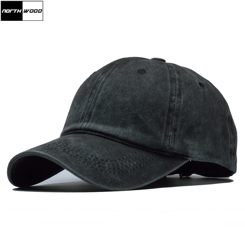 [NORTHWOOD] Unisex Solid Washed Baseball Cap Bone Feminino Snapback Caps Gorras Para Hombre Hip Hop Dad Hat Bone Trucker Caps