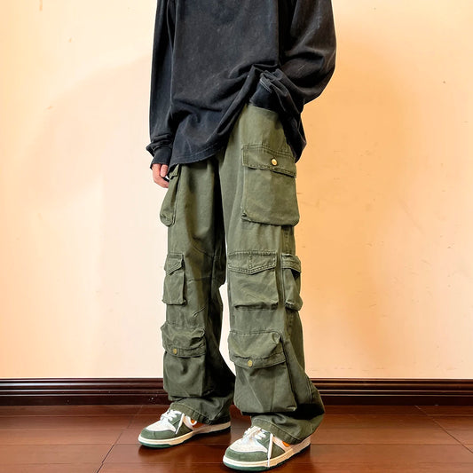 Y2K Women Streetwear Techwear Cargo Harajuku Straight Pocket Pants Men Sweatpants Wide Leg Joggers Overalls Trousers Clothes