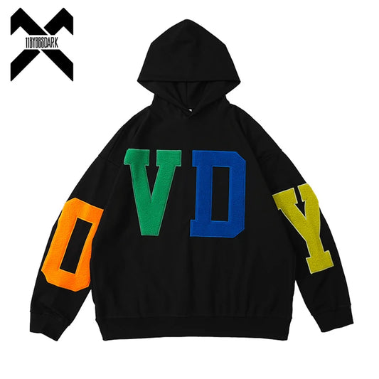 Letter Print Hoodies Streetwear Men Women Hip Hop Hoodie Sweatshirt 2022 Loose Casual Pullover Cotton Clothing