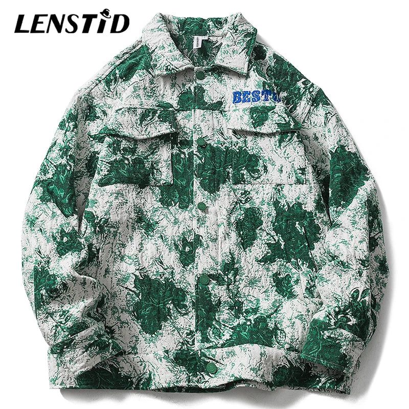 LENSTID Winter Men Knitted Cargo Jackets Hip Hop Graphic Embroidery Windbreaker 2022 Streetwear Harajuku Casual Coats Outerwear