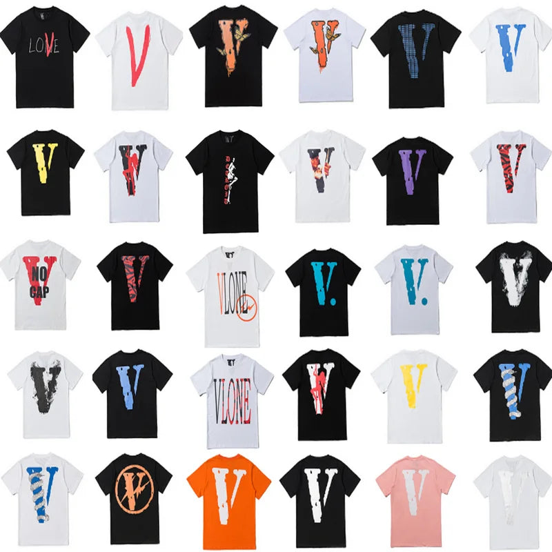 VLONE Men T Shirt 100% Cotton Original Brand Streetwear Women's T-shirt USA Summer Short Sleeve Harajuku Hip Hop Tshirt Butterfl