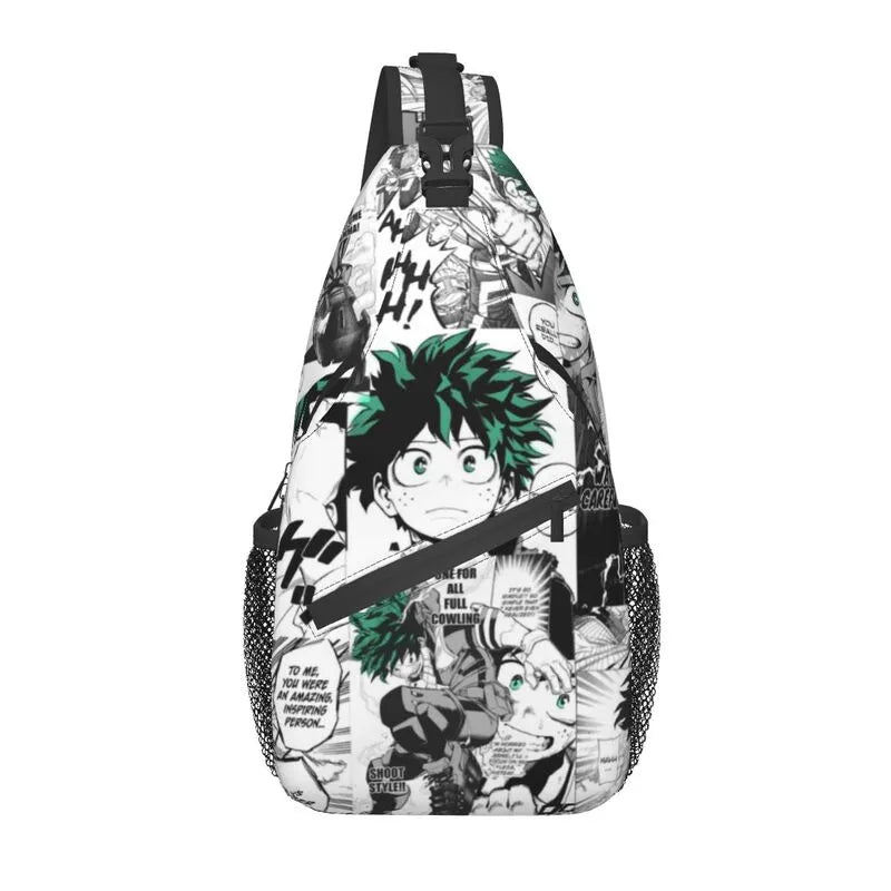 My Hero Academia Sling Crossbody Chest Bag Men Cool Anime Manga Shoulder Backpack for Hiking